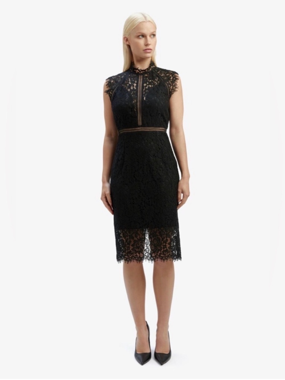 Bardot Black Lace Mini Dress